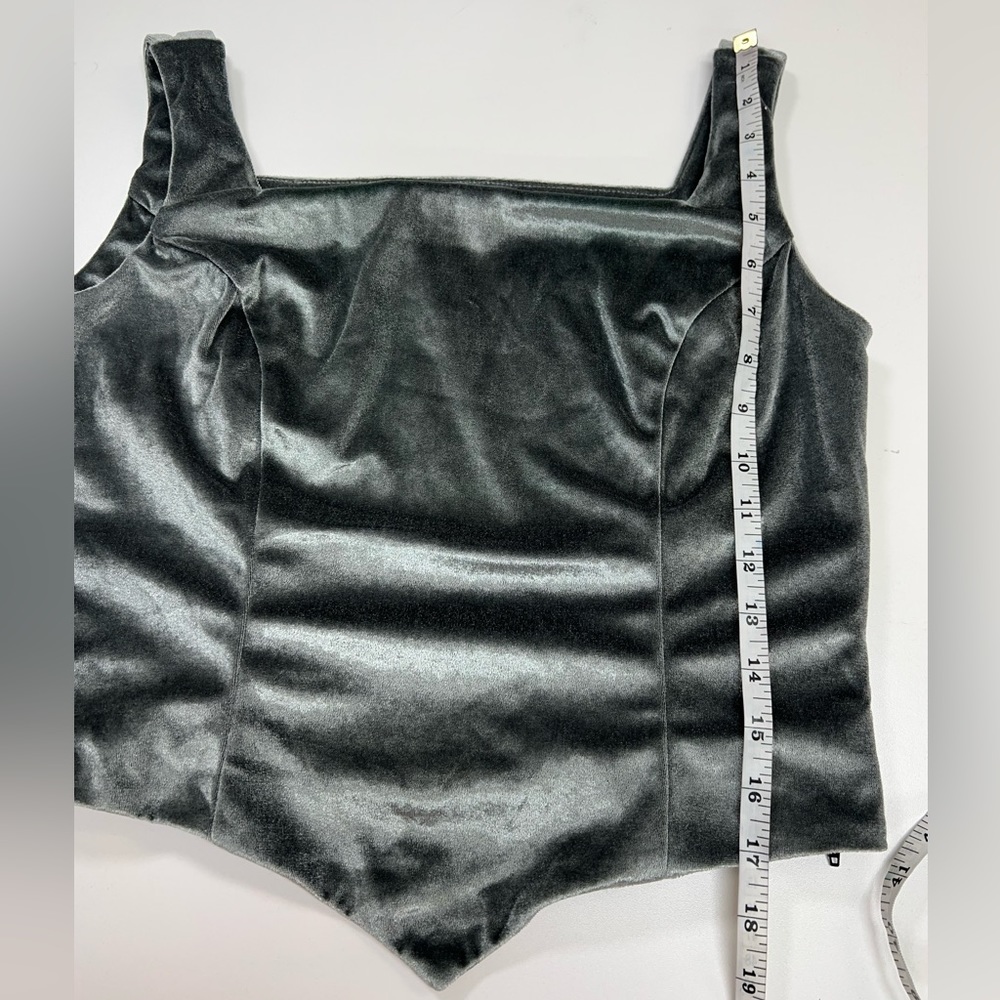 Velvet Sage Green Bustier Bodice Style Top Size Medium - Picture 5 of 11